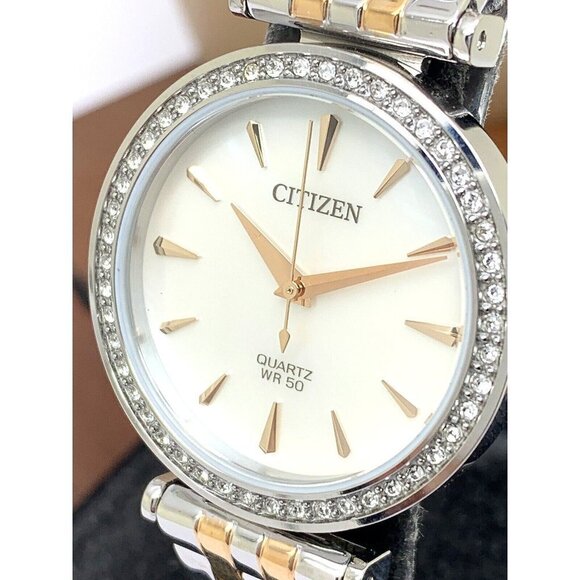 Citizen Women's Watch ER0216-67D Quartz White Mother of Pearl Dial Two Tone - Picture 1 of 13